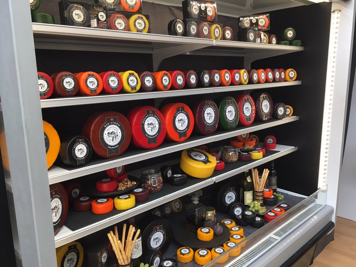 Tell us the truth... is this the most beautifully stocked fridge you’ve ever seen? We’re incredibly proud to be showcasing our truckles at the <a href="/SpecialityFair/">Speciality & Fine Food Fair</a> today #SFFF18 🧀