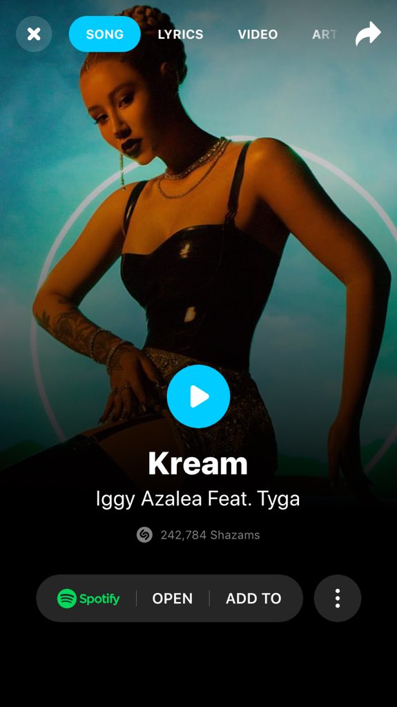 thethnksiget's tweet photo. #KREAM has now reached 242,785 shazams! Remember while youβre streaming Kream, be sure to Shazam the song once each half hour or hour. This adds greatly to radio & position success. #IggyAzalea @IGGYAZALEA #Tyga @Tyga #StreamKream #ShazamKream #RequestKream https://t.co/MHOH8XeCig