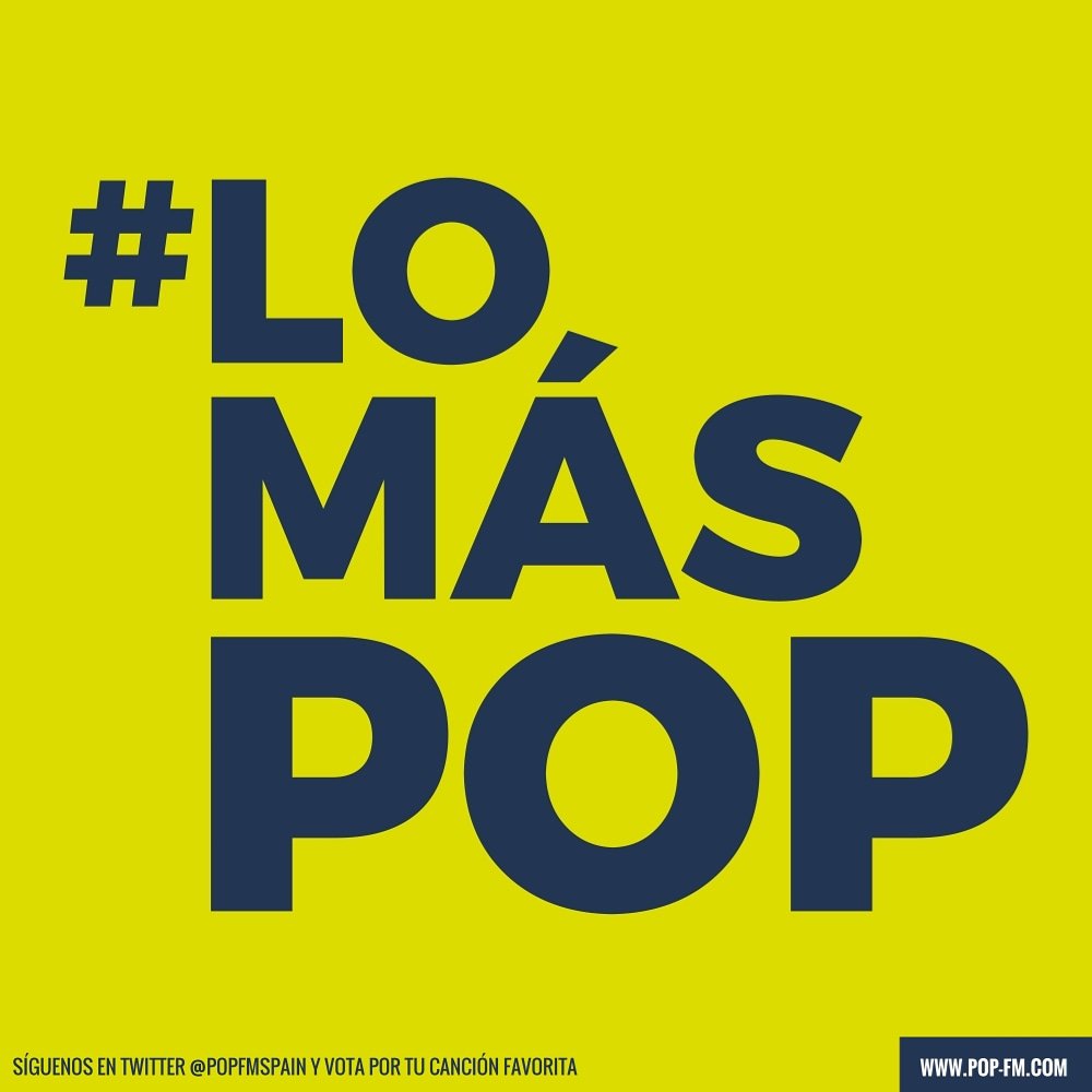 PopfmSpain's tweet photo. Vota por tu canción favorita con el hashtag #lomaspop 
https://t.co/br8izJ5bJO https://t.co/64KipEFUdl