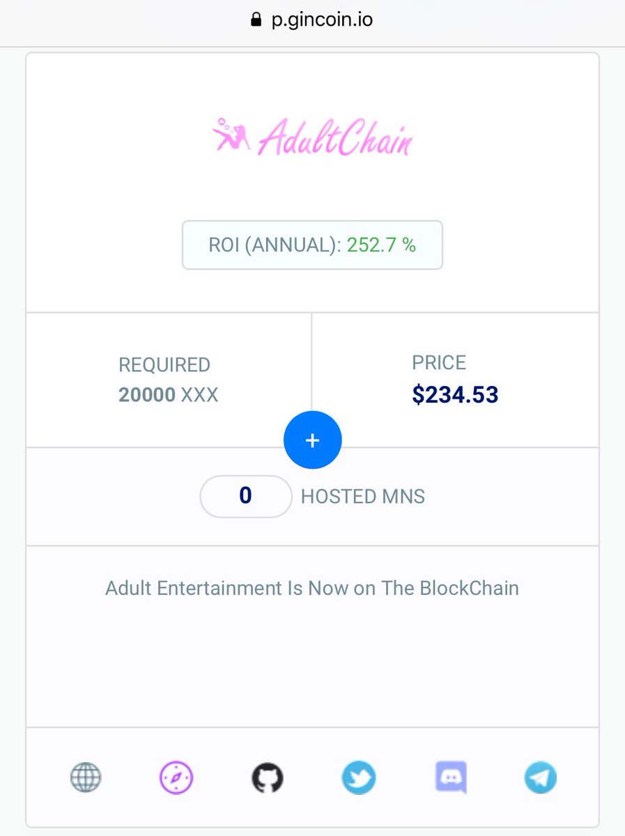 AdultChain $XXX is now live on the $GIN Masternode platform