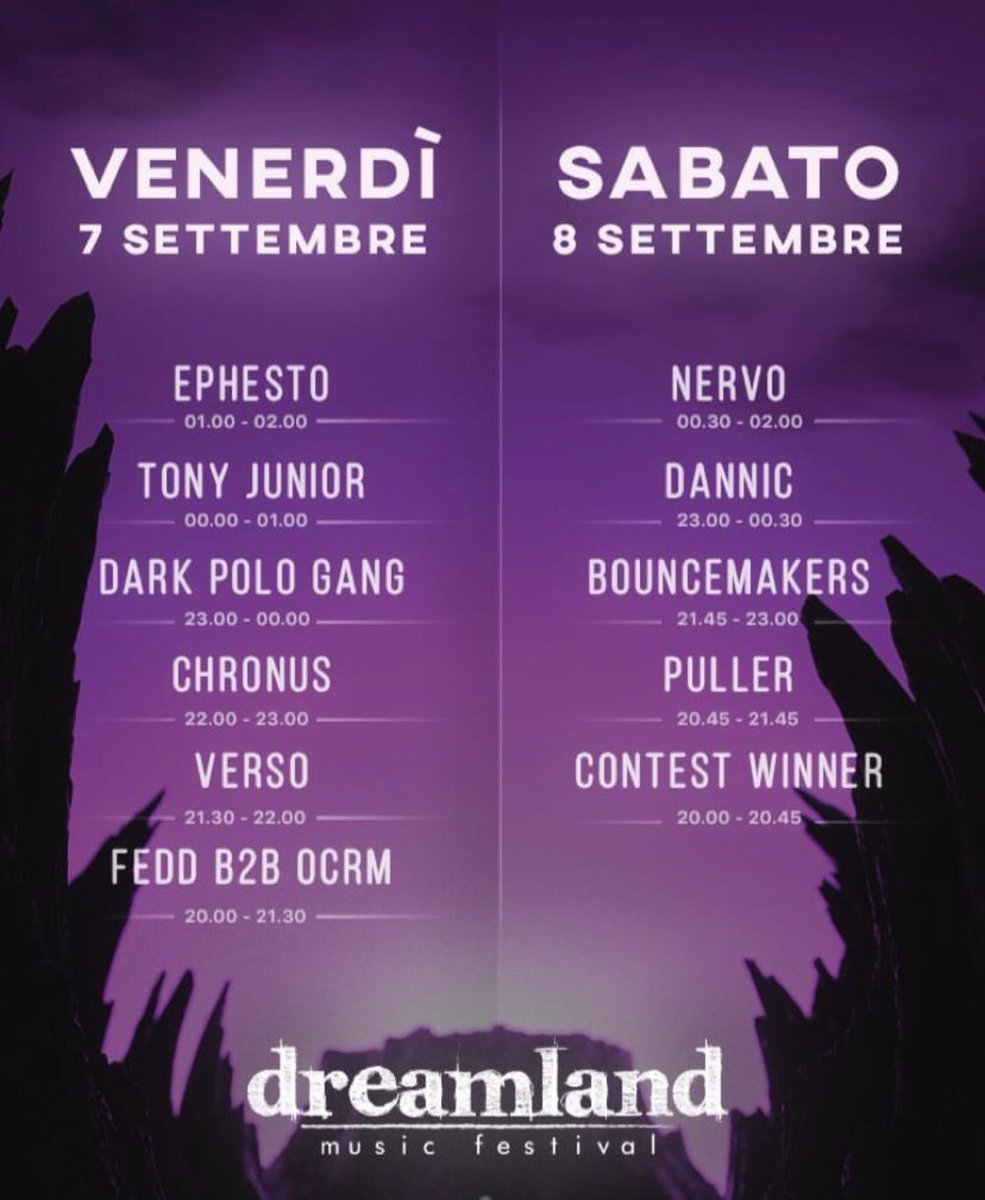PullerMusic's tweet photo. See you at Dreamland Music Festival with @nervomusic @dannic @TonyJuniorLive @DARKPOLOGANG777 https://t.co/kbHBL6fmek