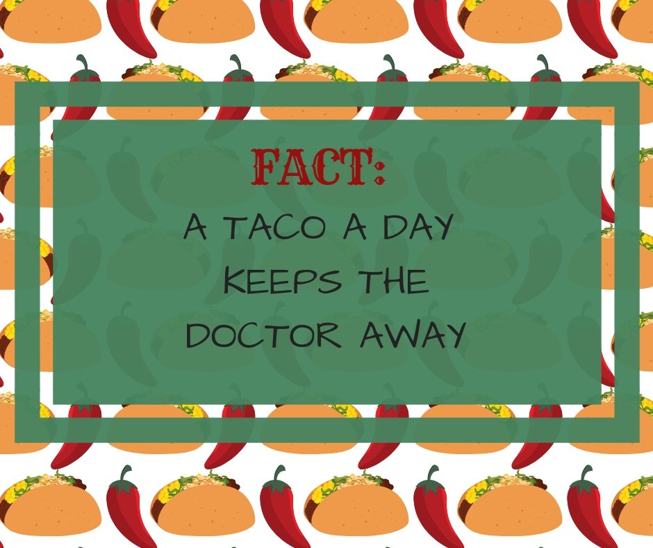 MexiCasa_'s tweet photo. A little #tacotuesday wisdom for you after the L-O-N-G weekend.
It's TRUE we SWEAR!

#tacos #foodie #wisdom #joke #food https://t.co/qoqFAs4eY4