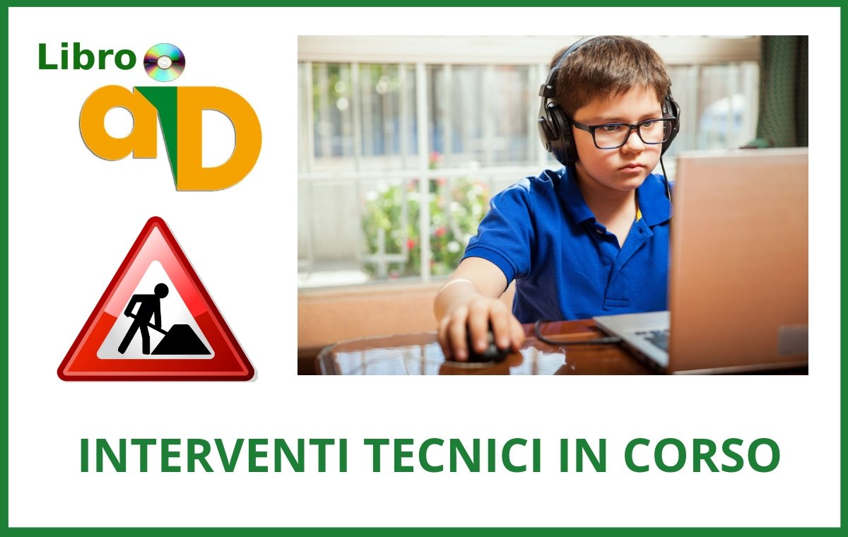 dislessia's tweet photo. #LibroAID, il servizio di erogazione dei #libri scolastici #digitali per studenti con #DSA, è temporaneamente sospeso per interventi tecnici alla piattaforma: il servizio verrà ripristinato il prima possibile. Ci scusiamo per il disagio. #dislessia #lavoriincorso https://t.co/JGK9tPQG05
