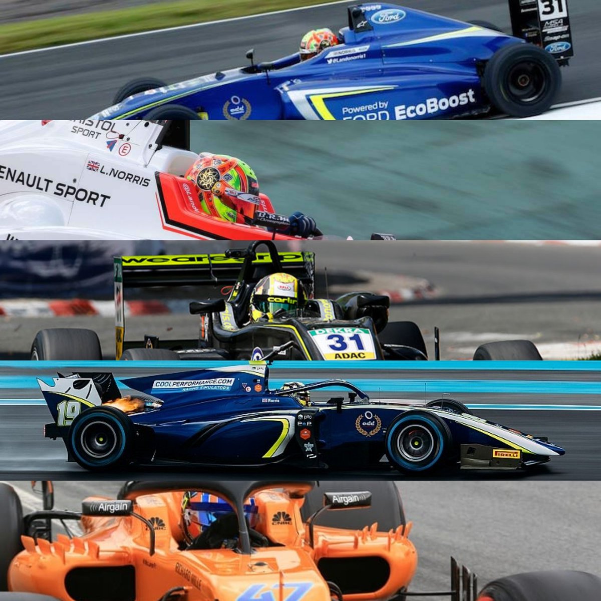remco_v_eldik's tweet photo. @LandoNorris from #F4 to #F1
2015 π @BritishF4
2016 π @ToyotaRacingNZ, @FRNECUP #EurocupFP20
2017 π @fiaf3europe
2018 P2 @FIA_F2 (not done)
2019 @F1 #McLaren with @Carlossainz55
#LN31 #LN2 #LN31 #LN19 #NL47
@pap_sc @BRDCSuperStars @wearegrip @BRDCSilverstone @alpinestars https://t.co/cB2On32J5K