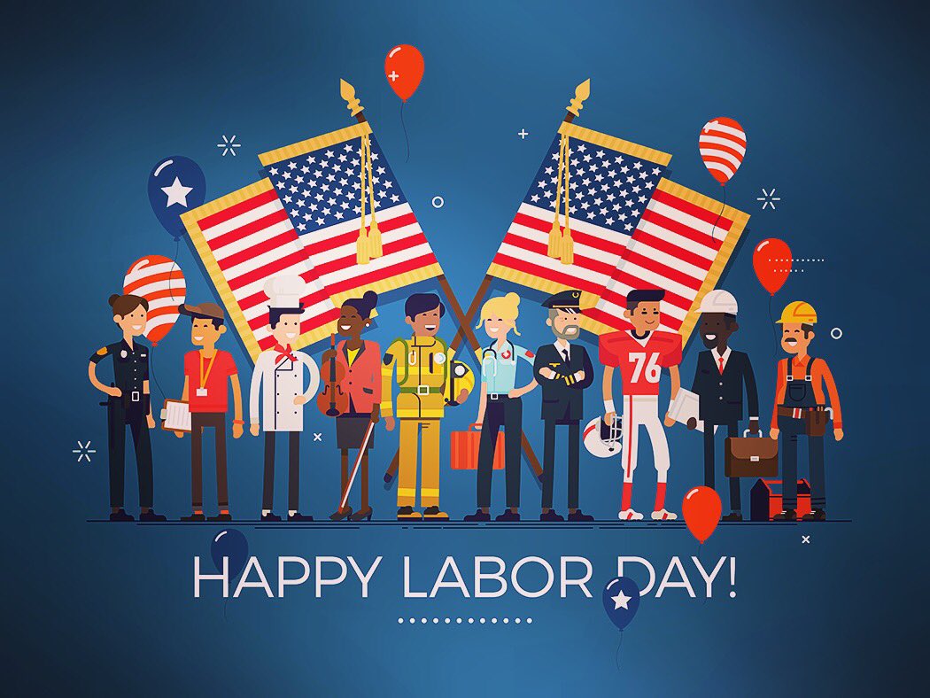 _SoaringEagles_'s tweet photo. Happy Labor Day! As you enjoy one of the last relaxing weekends of the 2018 Summer....take time to appreciate the 8 hour work day, overtime pay, weekends off, medical benefits, bonuses, vacation/sick/pto, and/or other job benefits that we take for granted. https://t.co/N939mWKJyr