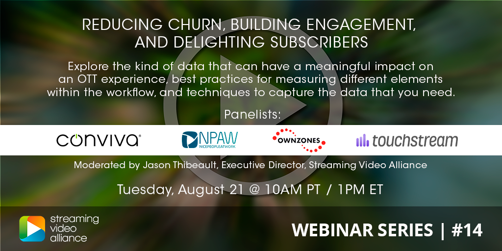 NPAW_VideoBI's tweet photo. Last month we helped @SVideoAlliance conduct a webinar on improving viewer #engagement and how to implement key metrics into your workflow. For those of you who missed out, we have a full recording at the link below. #OTT #ReducingChurn
https://t.co/AZhniicftn https://t.co/XkbodBiDUu