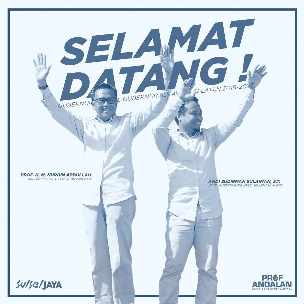 nurdinabdullahh's tweet photo. Hai Andalanku!
3 hari lagi Sulawesi Selatan akan resmi memiliki Gubernur dan Wakil Gubernur baru yang akan dilantik langsung oleh Presiden RI Bapak Joko Widodo pada tanggal 5 September 2018. Marikiโ kawal dan bekerja bersama demi terwujudnya Sulawesi Selatan Jaya! #ProfAndalan https://t.co/2vMLgfAZoB