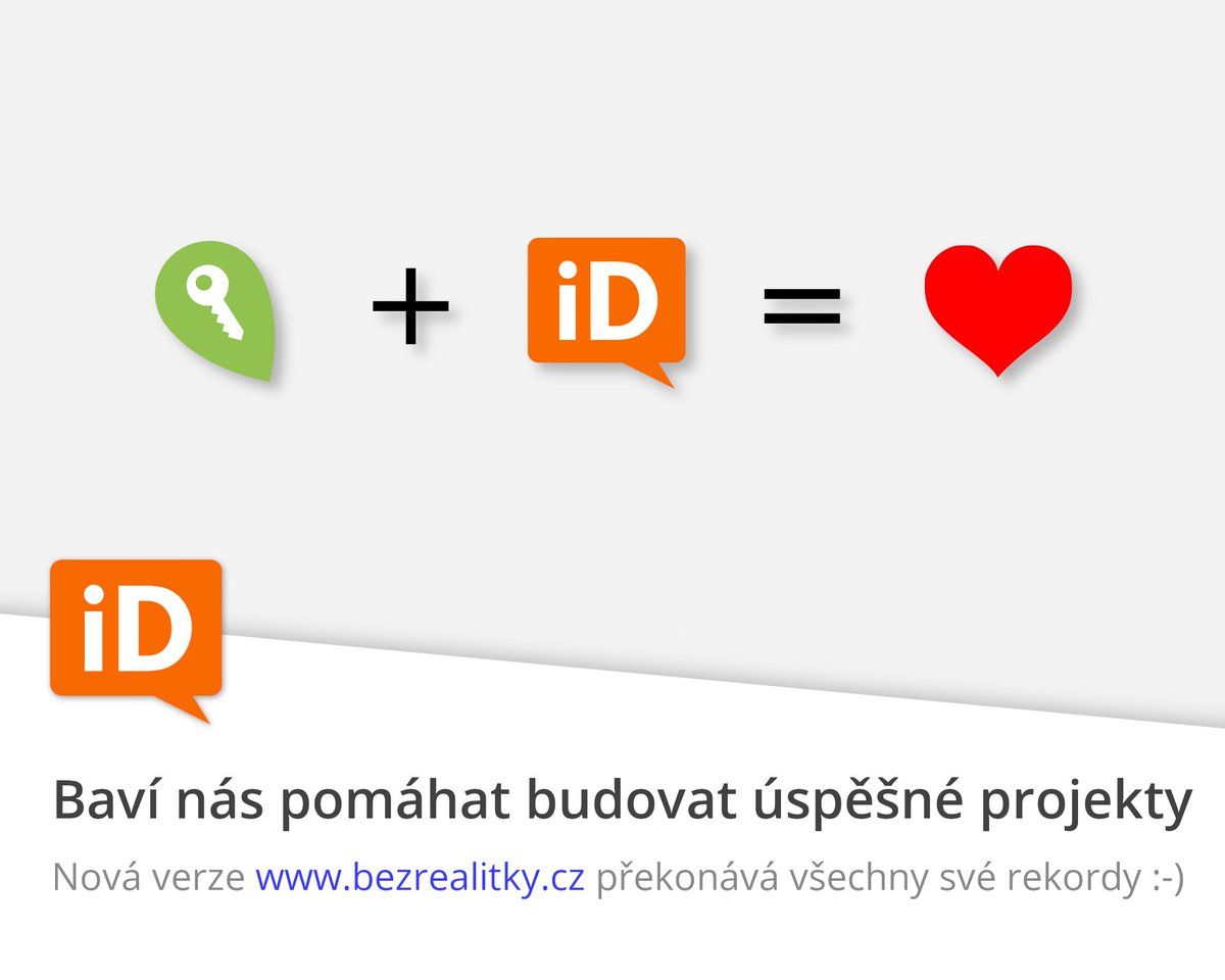 idsign_com's tweet photo. Baví nás pomáhat budovat úspěšné projekty. Nová verze @bezrealitky_cz s novými službami krásně roste a překonává všechny své rekordy. Při pohledu do statistik jsme raději zaktualizovali i informace na https://t.co/6eRxJIhAXE, abychom nebyli nařčeni, že upíráme úspěch :-) https://t.co/xpfRPr1oro