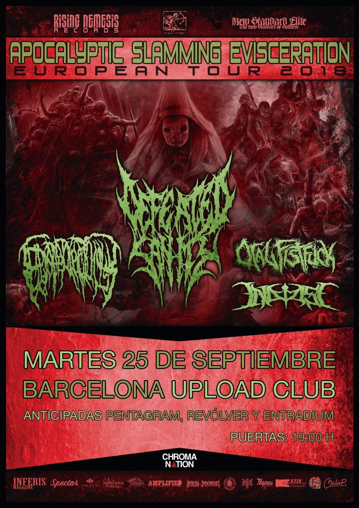 Friedhofmag's tweet photo. [ Agenda ] #DefeatedSanity con #Epicardiectomy, #OralFistfxck e #InDemise en Barcelona. https://t.co/J2N05yHdnV #DeathMetal @Willowtip @nserecords @uploadbarcelona https://t.co/9W3LAiIuf2
