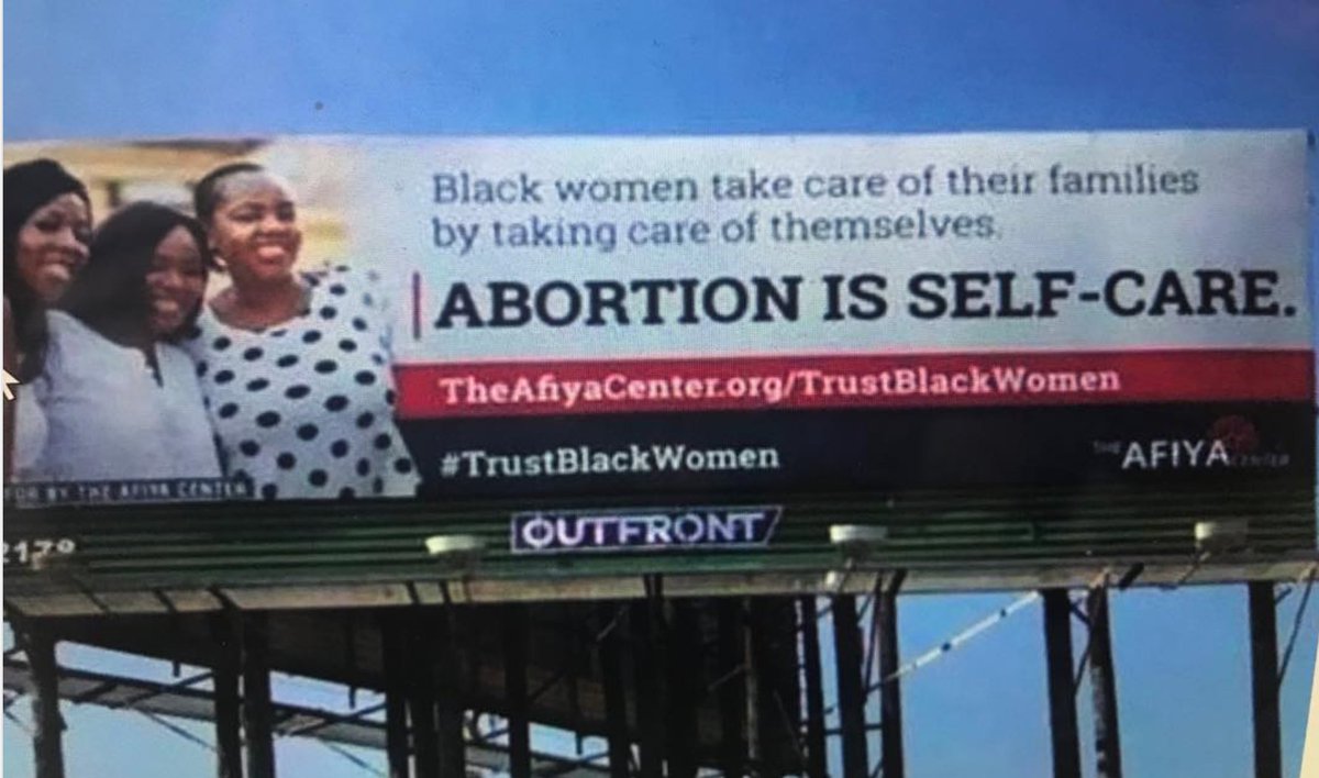 drboycewatkins1's tweet photo. #DearBlackPeople - these are the billboards they put in your neighborhoods when they are trying to exterminate you.  Abortion is not self-care - it's killing your unborn child. https://t.co/n3VKWomz8y