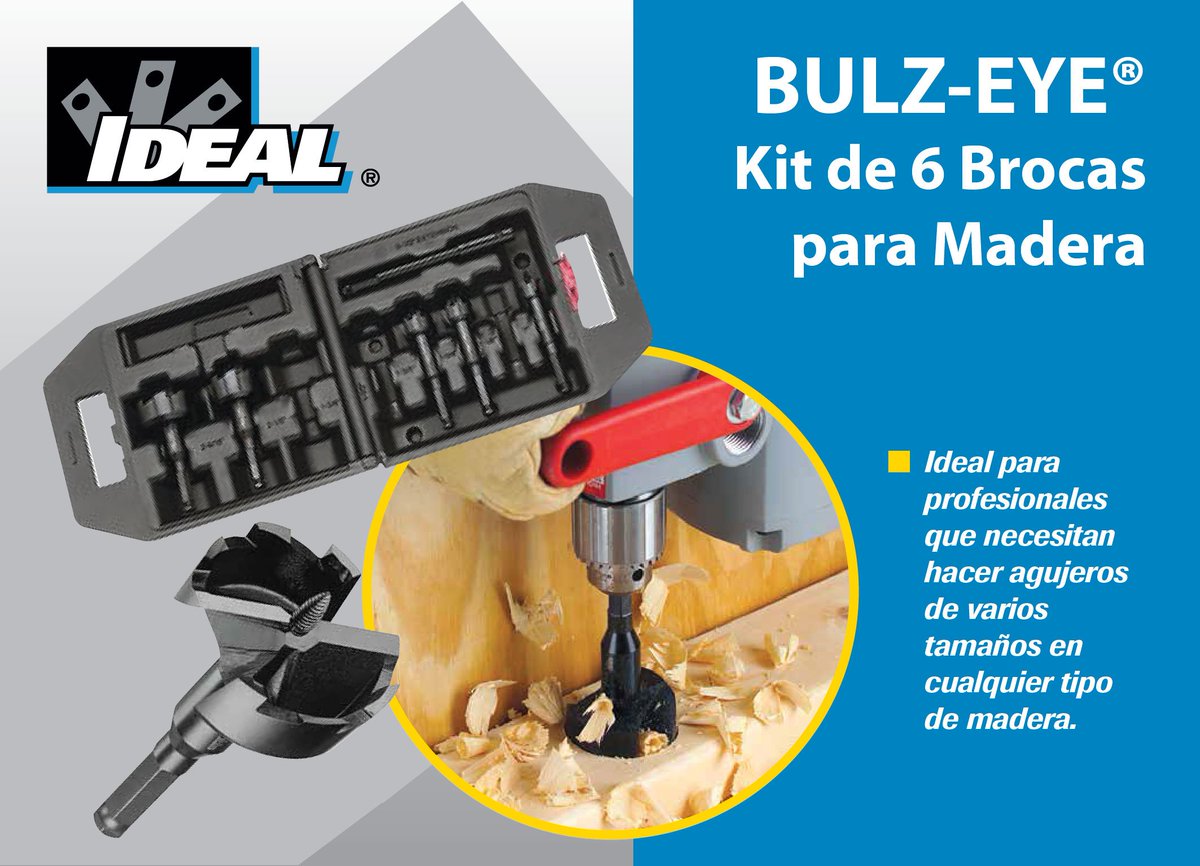 Kit de 6 brocas para cualquier tipo de madera.   Búscalos en idealind.mx/general-pages/… #ConstruyendounMundoIDEAL