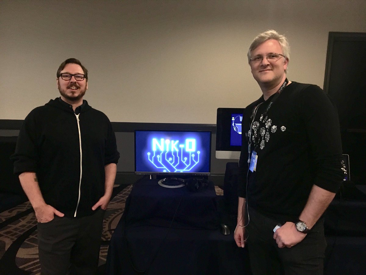 DennisBestafka's tweet photo. Feeling very honored that @AKMikeD from @audiokinetic made a special trip to @sixatpax to check out my #Wwise work on @GoFlightGames & @KeyKommander, with some great tips & info to boot! @SEAGameAudio #SIX2018 #GameAudio @SeattleIndies #SoundDesign #GameMusic @Official_PAX https://t.co/uYrUosoQR2