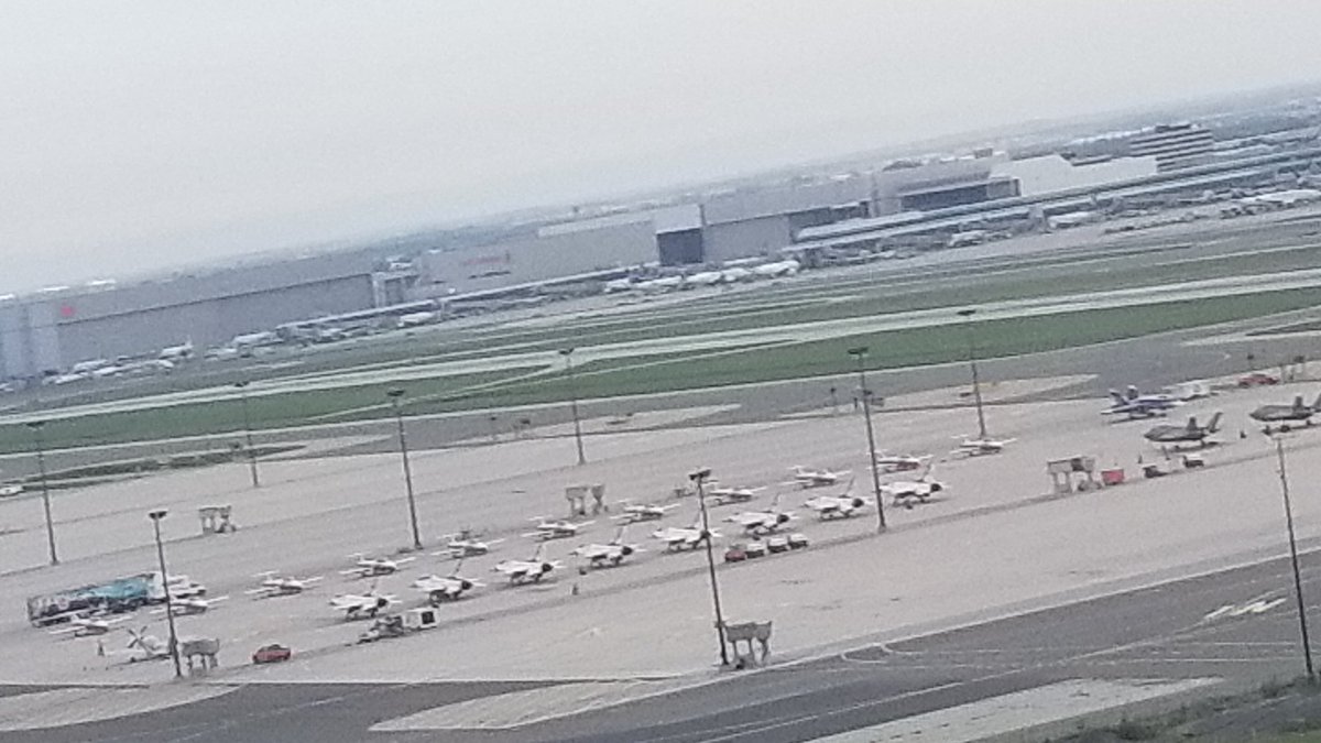 veryboeing's tweet photo. @HomewoodSteve @karwundel Airshow lineup....#Thunderbirds #Snowbirds #CF118 #F35 #P51 https://t.co/OUwpPmIC5V