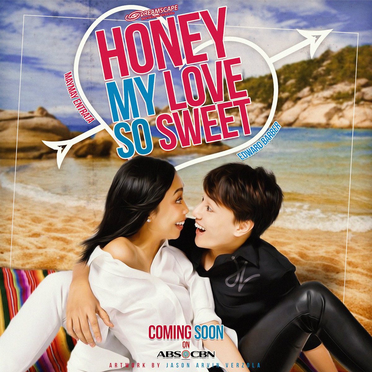 JasonVerzola's tweet photo. I got inspired so here you go. 😬 HoneyMyLoveSoSweet Artwork Poster Starring Maymay Entrata &amp; Edward Barber Soon on Abs-Cbn ( @maymayentrata07 @Barber_Edward_ @DreamscapePH ) Artwork by Jason Arvin Verzola ( @itsjeyseeeen ) #ArtworkByJV #MAYWARDxStarStudioPH https://t.co/IJmCmo6orx