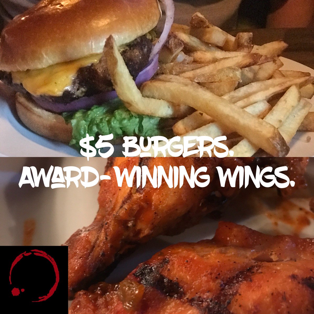 EddiesEdmond's tweet photo. Work not. Eat lots. 🙌🏻$5 Burger and fries for #burgerMonday. Bring the whole crew and add some wings! 12 sauces to choose from, mild to wild. 🔥 Let us do the cooking this Labor Day! We love ya, Edmond! https://t.co/KKaXa17SHn