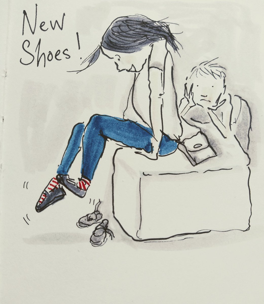 DoodlemumWALES's tweet photo. Thank you @marksandspencer for solving this diva's shoe dilemma. #shoeshopping #illustration #drawing #family #BackToSchool2018 https://t.co/kDN7a6RQHq