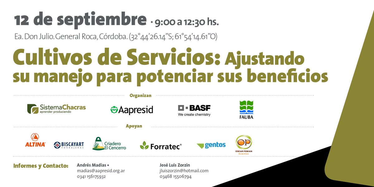 aapresid's tweet photo. #AapresidChacras Cultivos de Servicios: ajustando su manejo para potenciar sus beneficios 
🗓️12 de Septiembre
🕗9 a 12:30 hs.
📍General Roca 
Inscribite: https://t.co/WSTUEoWU5R https://t.co/gA1ZzhP56T