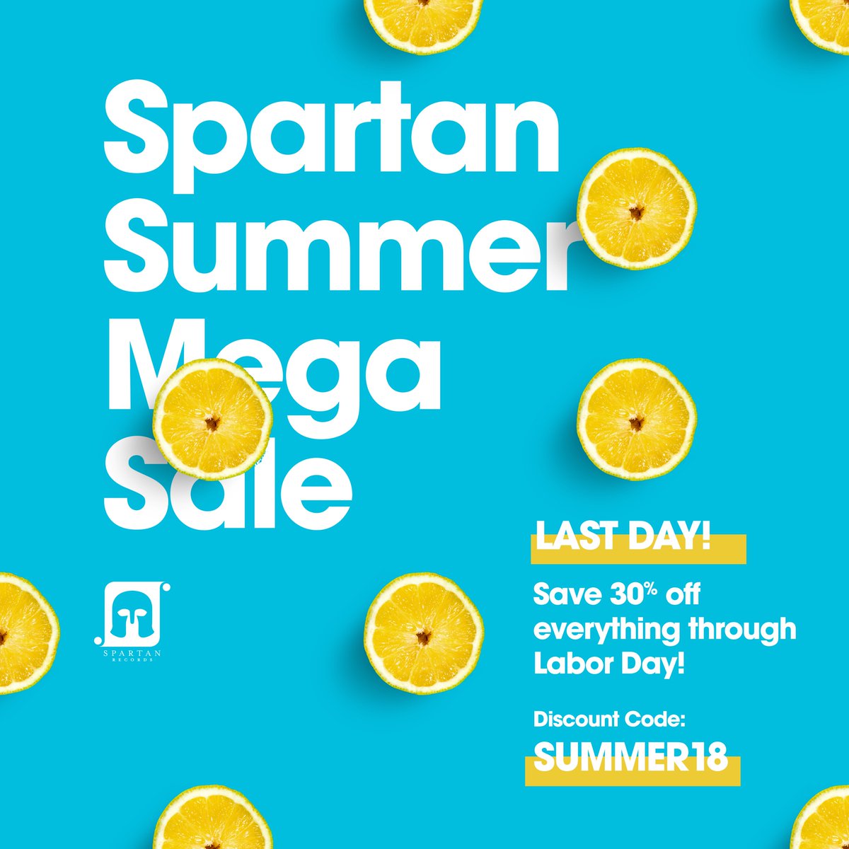 Our summer sale ends today at midnight! Don't miss your chance to save 30% off just about everything at spartanrecords.com when you use the discount code SUMMER18.