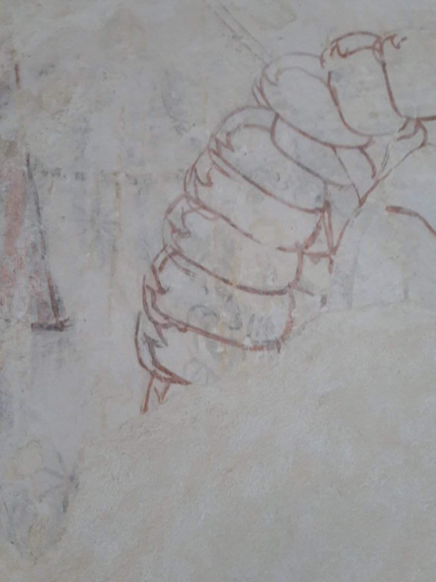 katiegtj's tweet photo. Trying to make out facial features in the wall paintings at Duxford St John #BAACambridge https://t.co/hJ3rQw5HTn