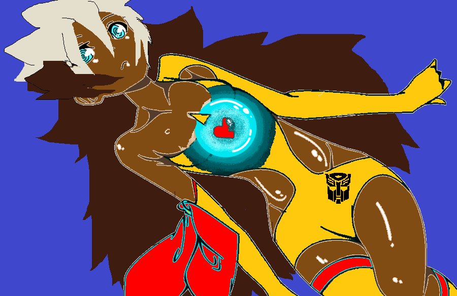 lilbotprime's tweet photo. my art of female autobot bumblebee both in robot and human form. https://t.co/7qt6VH1biI