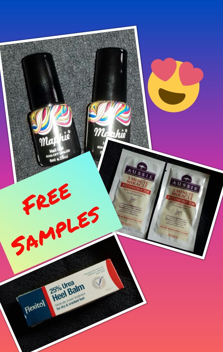 louiseneal's tweet photo. @freesamplescouk My post today! Thank you! #freesamples #free #links @nailsinc #GlitterGel @AussieHair #reconstructor @FlexitolUK #HeelBalm 😊😊���🙏💖💖 https://t.co/7KxNi9J4ES