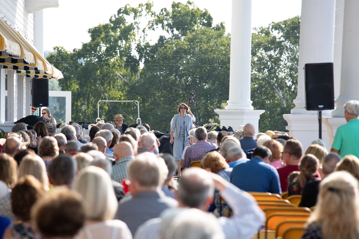 GrandHotelMI's tweet photo. A special thank you to all the performers and guests that joined us for this 2018 Labor Day Jazz Weekend! @bmarsalis @cecilesalvant @PaquitoDRivera @JoyboxExpress @thefourfreshmen With @mifarmbureauins @FifthThird @BCBSM #grandhotelmichigan #livehealthylivegrand #mackinacisland https://t.co/xGDo8LiDPt