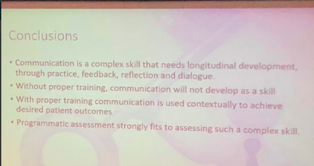 nxtstop1's tweet photo. βΆοΈ#ICCH2018 @EACH_com #healthcommunication
mrt @PalGulbrandsen
Prof Cees van der Vleuten: {@CvanderVleuten } communication skills are complex skills that need longitudinal development. β¦@ThomasdeLange1β© @BentHHoyre
Conclusions in Opening Plenary π#complexskills cc #meded https://t.co/HmnONQ0rVZ