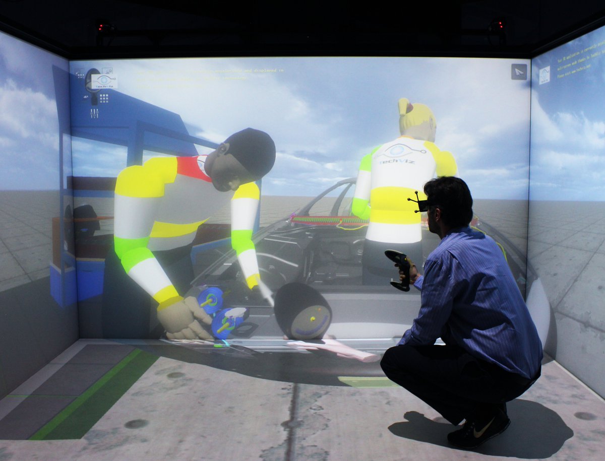 Techviz3D's tweet image. On Friday 7, we&apos;ll be with our partner @Barco in New Delhi to showcase #TechViz software &amp;amp; its new functionalities displayed on Barco&apos;s 2-sided #cave with a F90 3D Active stereo projector. Click here to join us on the event: lnkd.in/g23RY3P