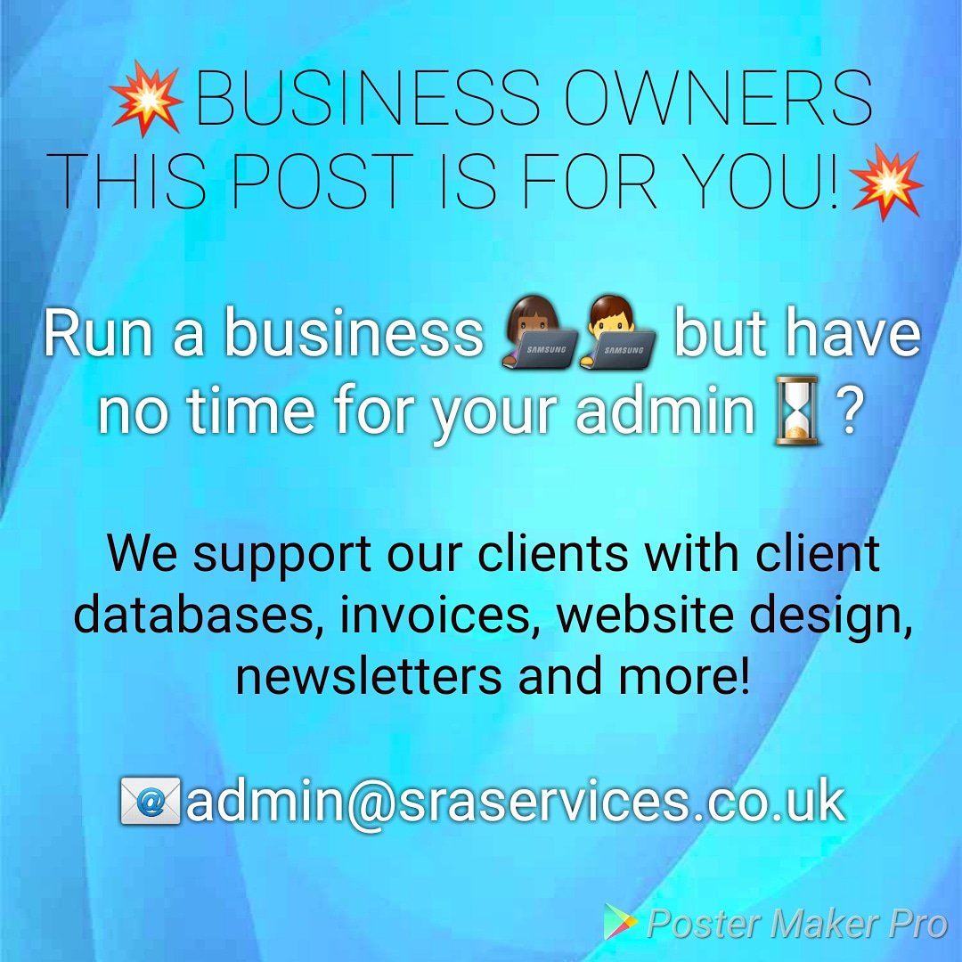 💥BUSINESS OWNERS💥 

Get your admin in order, using our services!

All professions have admin and we are here to support you!

#smallbusiness #networkmarketing #virtualassistant #photographybusiness #beautybusiness #musicindustry #clothingbusiness #smallbusinessowners #London