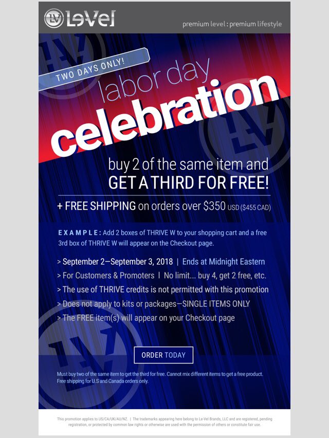 Ana4Kristy's tweet photo. Friendly reminder this promo ends tonight @12am 
Great time to try the #Thrive 123 challenge. Are you up for it?
Create a free customer account today place your first order and save with this amazing promo. 
https://t.co/FaOZ0YCQl1
Have questions? DM if you need any help. #promo https://t.co/ouawwfJxOn