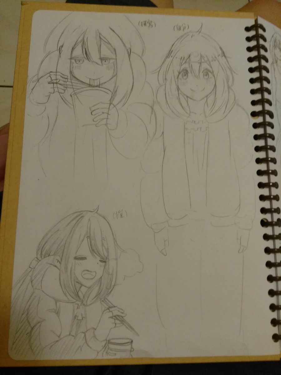 アニメーションを作った前、設定を見って模写しました。 