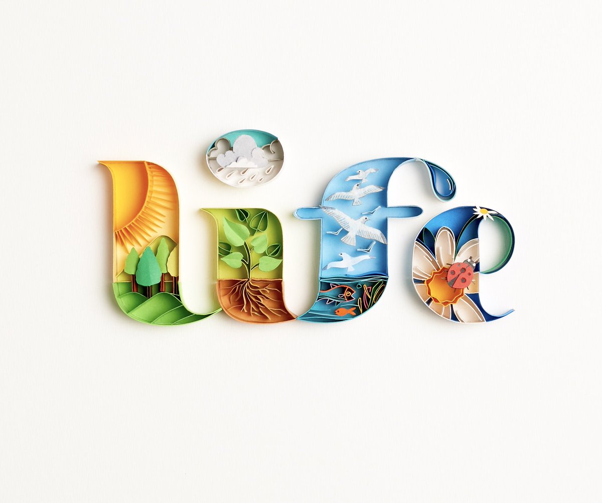 Sabeenu's tweet photo. My artwork on LIFE which represents various aspects of life. Each letter signifies Life and is dependant on each other. #sabeenakarnik #life #papertype https://t.co/wGTtA0x7c1