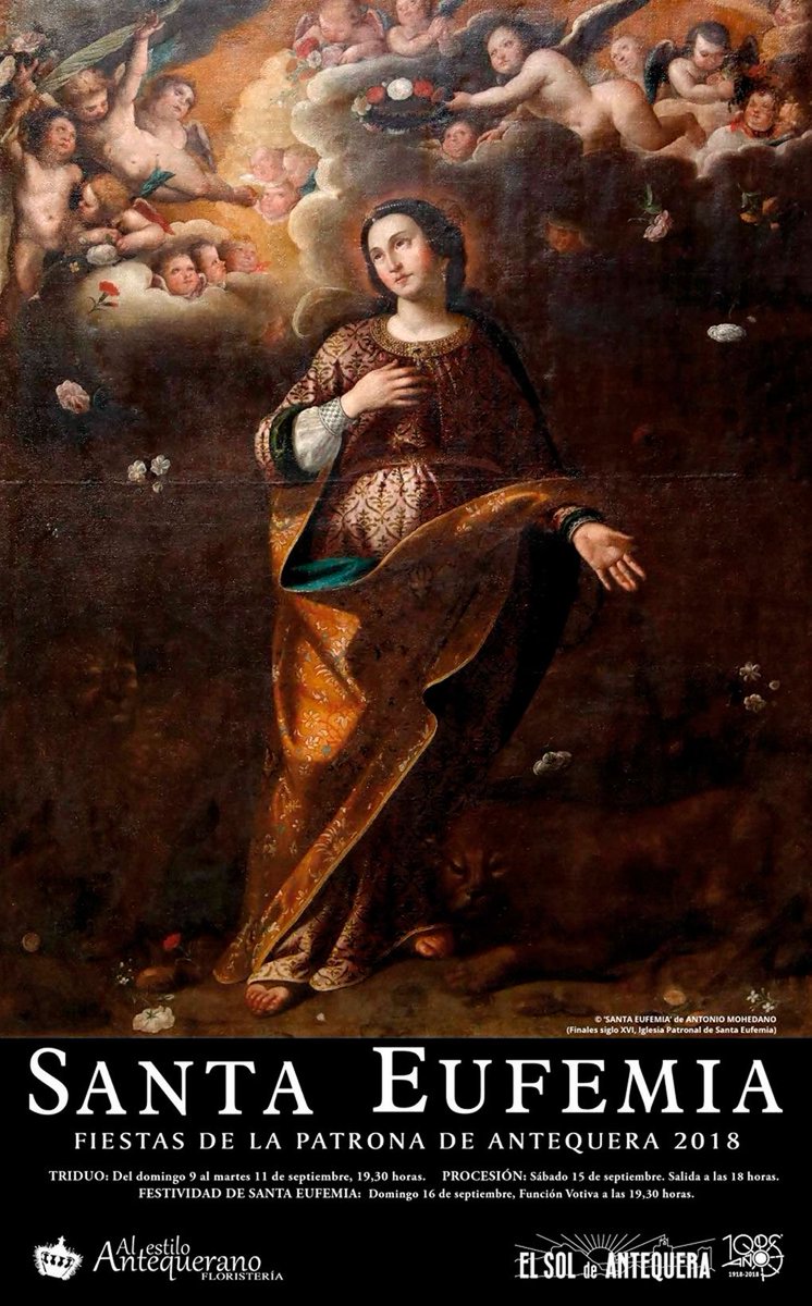 ElSoldAntequera's tweet image. Antonio García Arjona desvela el Cartel de las fiestas de Santa #Eufemia 2018, obra de Antonio Mohedano. #Antequera #cofradeATQ 👉🏻 bit.ly/2C8zgcU