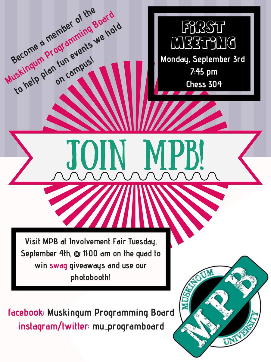 MU_ProgramBoard's tweet photo. Tonight is the night! Come out to Chess 304 at 7:45pm for snacks, a swag raffle, and to see what our organization is all about! Can't wait to see you there! https://t.co/tMxusA12Ij