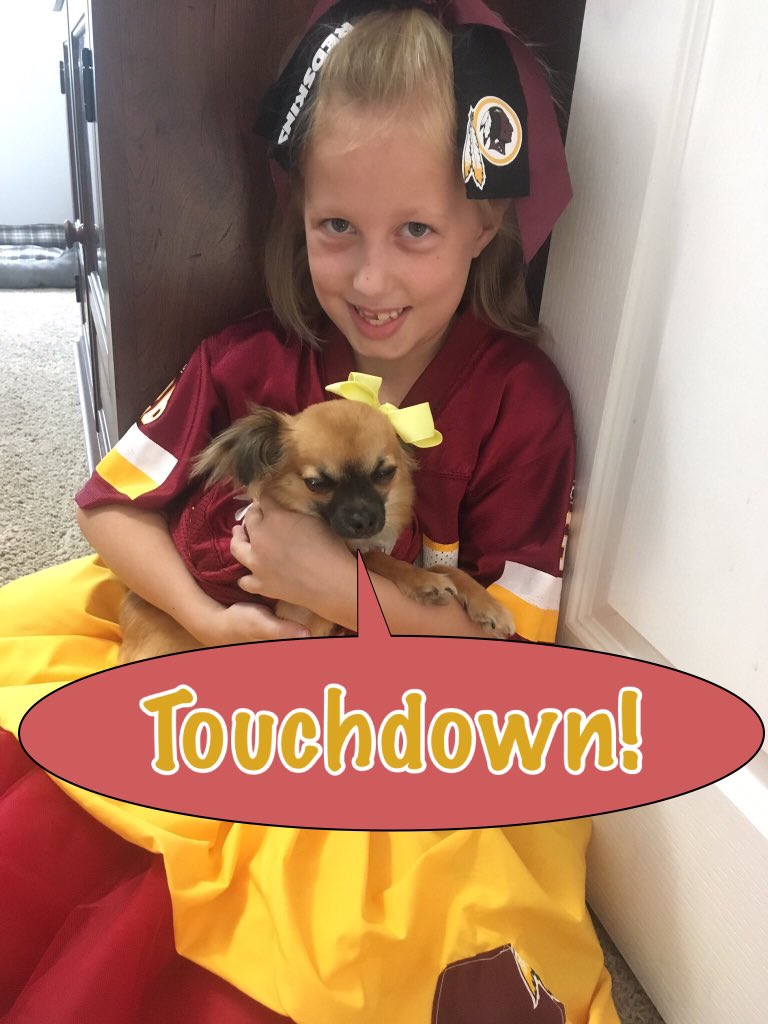 crystalcaroesq's tweet photo. @RichCrites @Redskins @RTT1932 And the sweetest one of all! #DogsareGirlsBestFriends #HTTR #TouchdownPets #TouchdownSeason #RedskinsTweetTeam https://t.co/7wIoxVEPnk