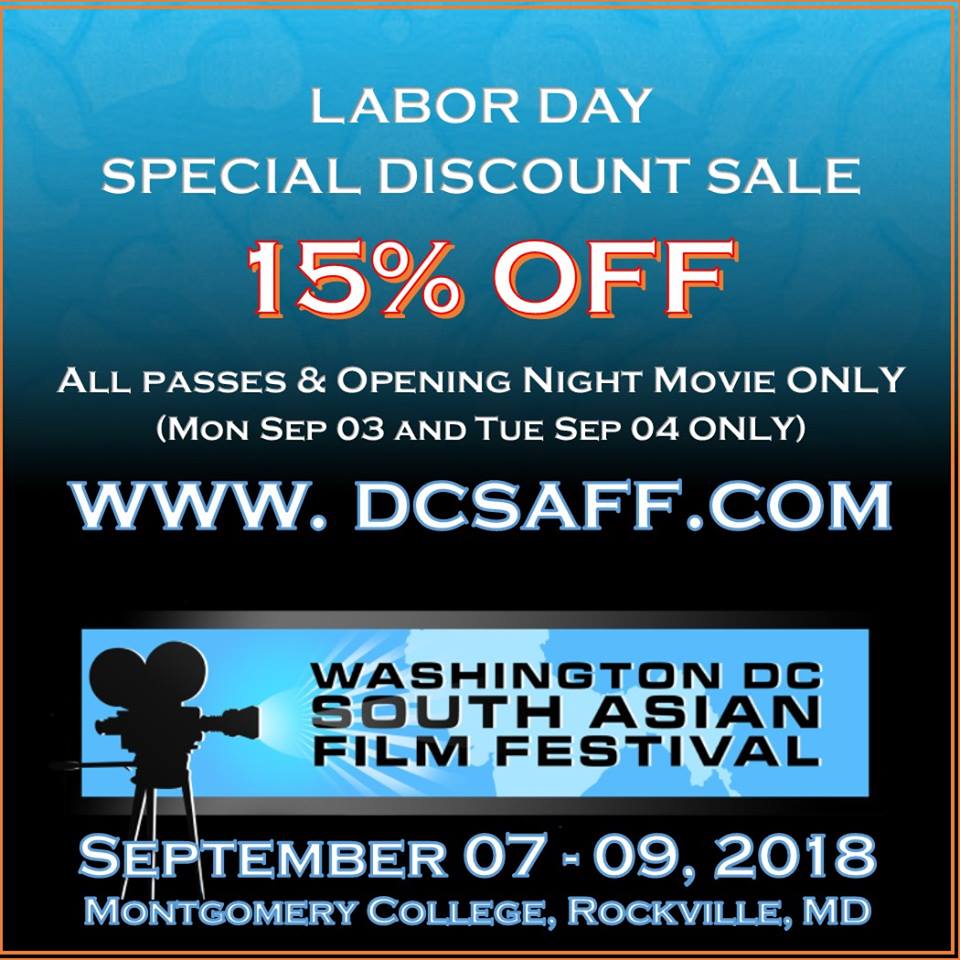 DCSAFF11's tweet photo. DCSAFF Labor Day Special - Sep 3 &amp; 4 only
Film Festival Tickets: 15% Off All Passes &amp; Opening Night Movie
https://t.co/ZYHezvMSLi

WifT Awards Gala Tickets: 15% Off Individual Couples
For VIP Tables call Geeta Singh @ 240-252-9877
https://t.co/zjrBXGOrcd

#FilmFestival #movies https://t.co/UIDpv3GnbA