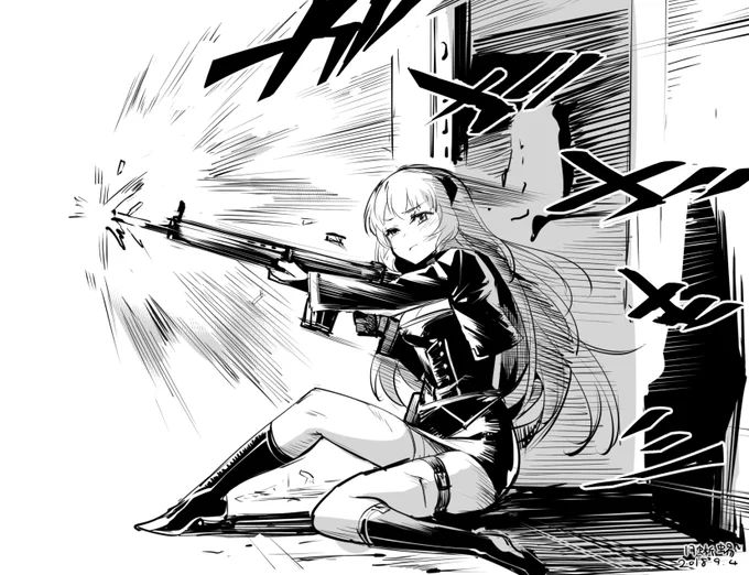 ラクガキ 声が綺麗で好きなGrG3チャン  #ドルフロ 
