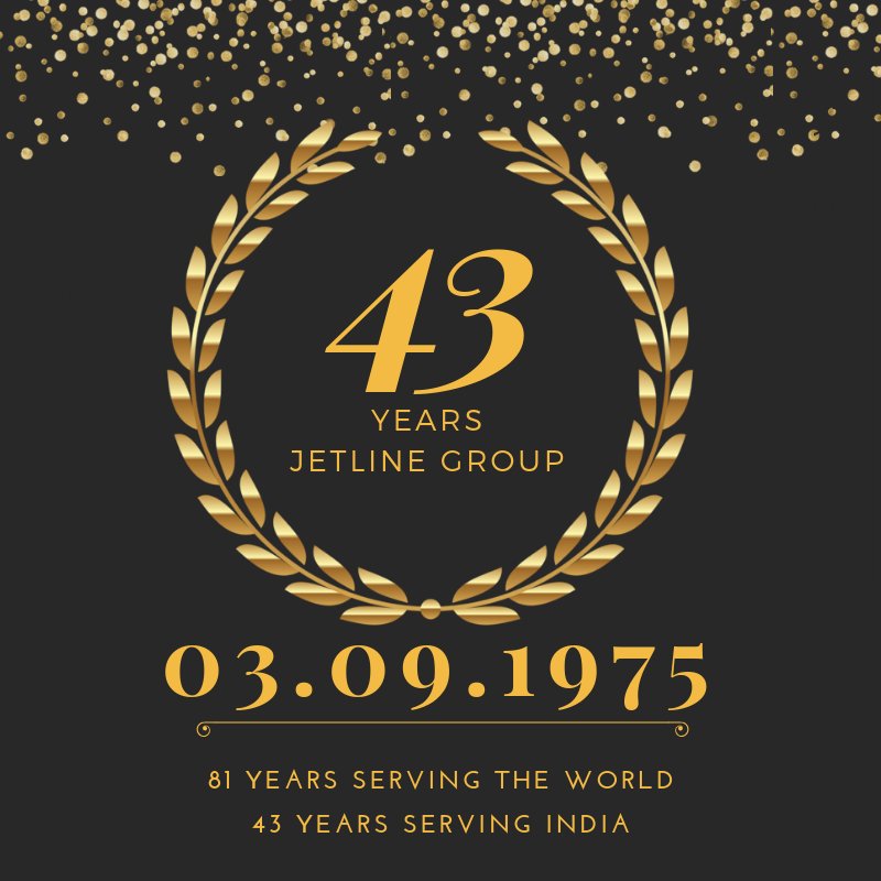JetSynthesys's tweet photo. Today marks 43 years of the #JetlineGroup in India, a journey that began in Thailand 81 years ago, which has spawned into several successful businesses today, including #JetSynthesys. It's been 43 years serving India and 81 wonderful years serving the world. #43years https://t.co/MB93nR1Wky