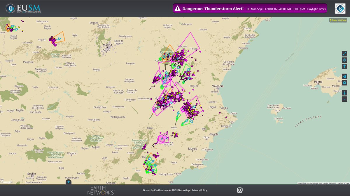 #Valencia #Teruel algunas #tormentas peligrosas entrantes! - eustormmap.com 35/30