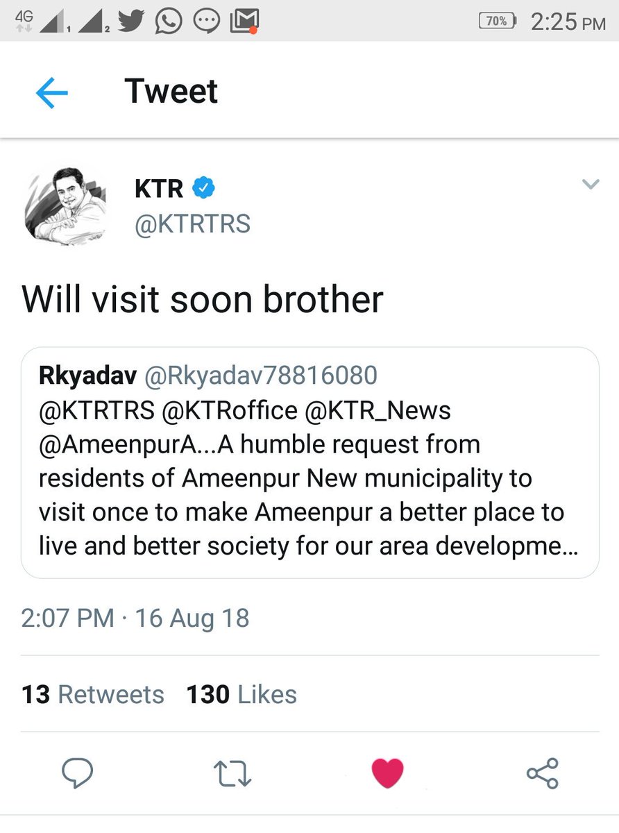 RKYadav8361's tweet photo. @KTRTRS @KTRoffice @AmeenpurA ... waiting for your arrival... Please visit Ameenpur new muncipality... https://t.co/ZvayZMKaUC