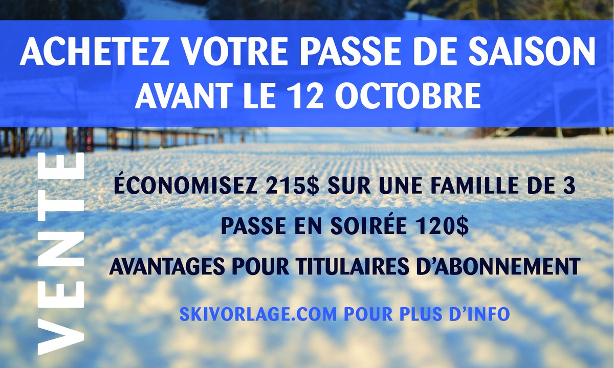 SkiVorlage's tweet photo. VENTE - Achetez votre passe de saison maintenant https://t.co/HrHzLuZj85 
Avant le 12 octobre https://t.co/4VPQJTr9zM