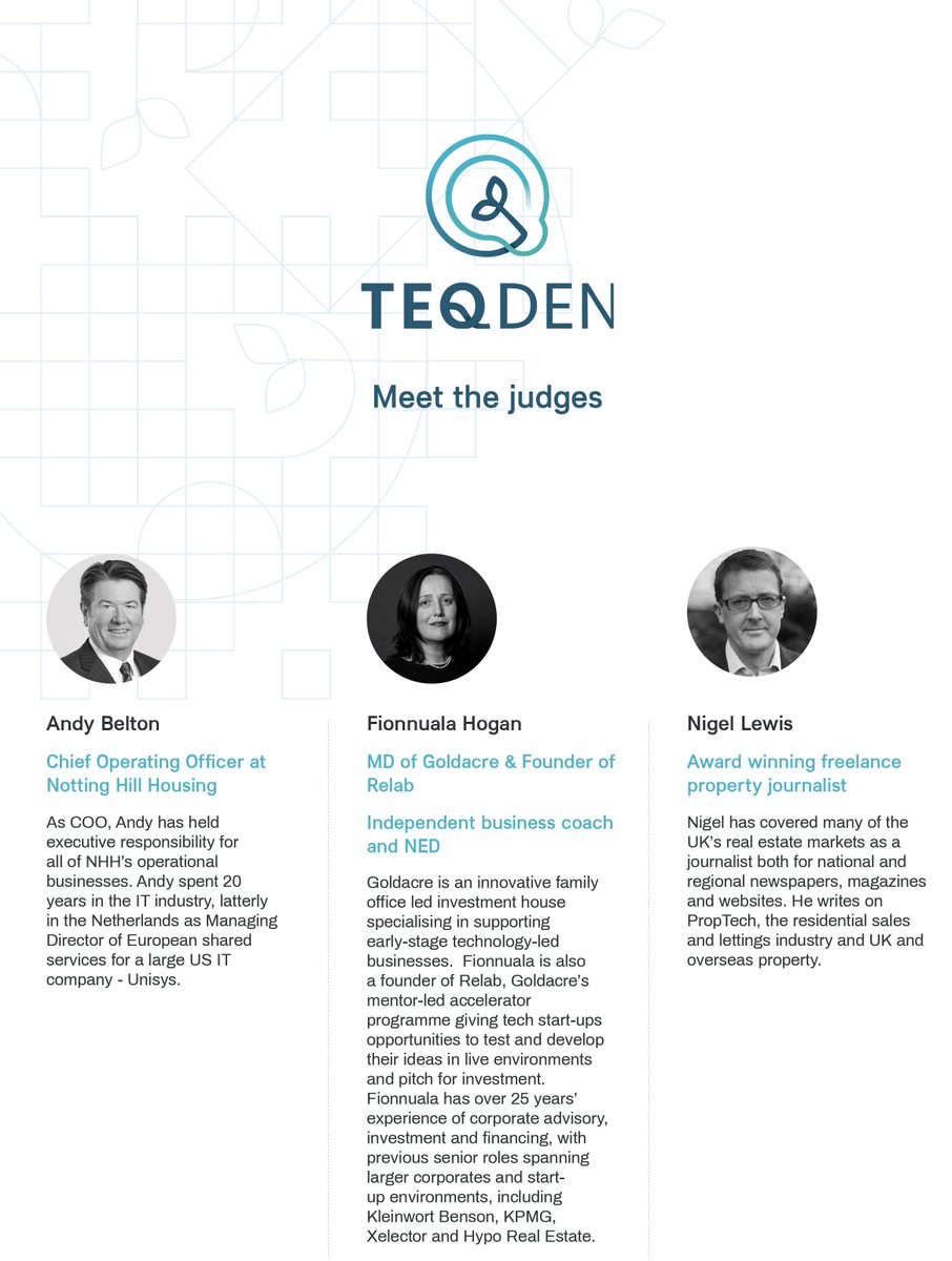 TeqDen's tweet photo. BREAKING: Judges announced for Wednesdays #PropTechDen! All three providing a wealth of property and technology knowledge! Last 20 tickets! https://t.co/VJP7XoptY8 #PropTech #Grilling https://t.co/SAbdH5zf37