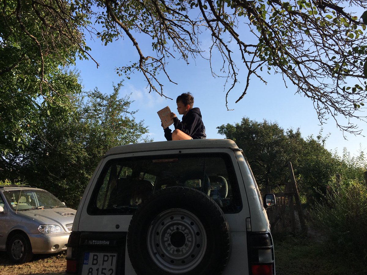 AlysonSpivey's tweet photo. Frankie Robinson 7G. This is Frankie reading his 5th and 6th book up a tree on a roof and on the car. #makinghistorythroughreading #cvhs #summerholidays2018 https://t.co/oIvR6HI3Dm