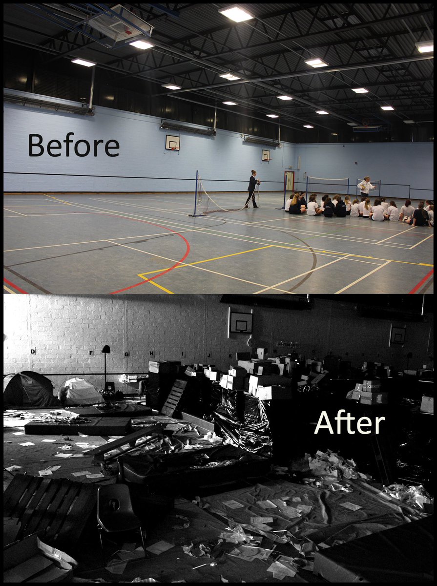 LongdogPro's tweet photo. Before and after... The abandoned refugee centre we created for our series EvE.
‘A year on from the outbreak and a small group of companions stumble onto an abandoned refugee centre looking for food with deadly consequences.’
#EvE #LongdogProductions #ProductionCompany #Film https://t.co/d2556T7Er4