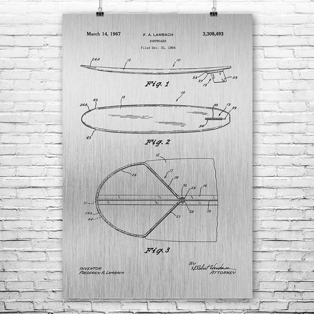 PatentEarth's tweet photo. #Surfboard patent design circa 1967. #Posters &amp; #Tshirts available now at https://t.co/98rFX9c7zH! https://t.co/4YpKbRadSx
