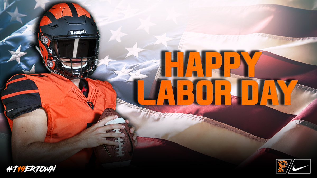 PrincetonFTBL's tweet photo. Happy #LaborDay from @PUTigerFootball! #T19erTown https://t.co/hGioY3VbB4