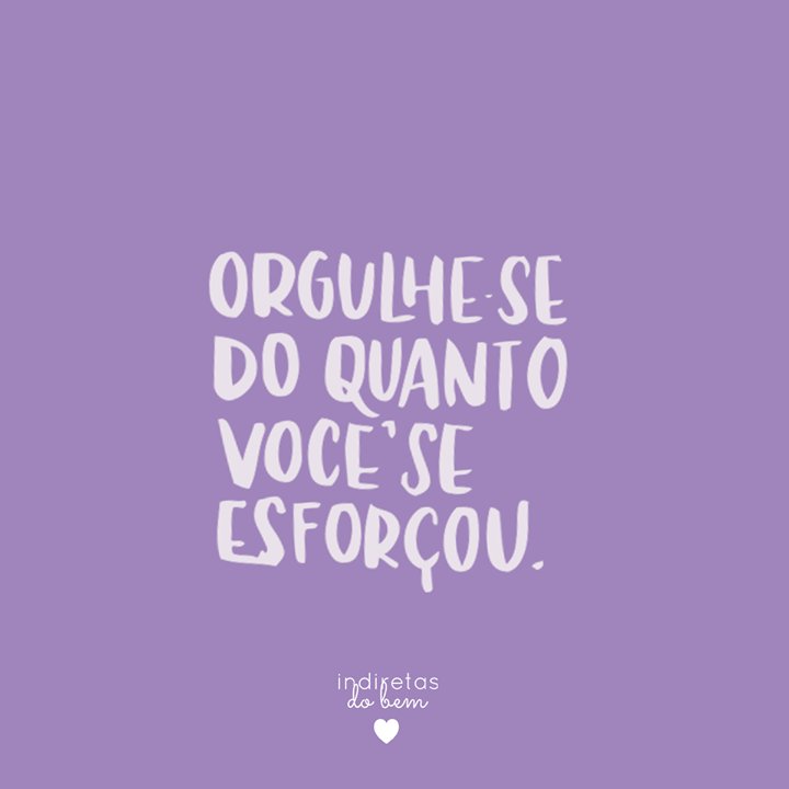 indiretasdobem's tweet photo. Só você sabe o quanto você trabalhou pra chegar onde está e as oportunidades que teve. Mais do que compartilhar sua história com os outros, lembre-se de contá-la a si mesmo naqueles dias em que nos sentimos com menos valor 💜

O #RecadosDoBem não é da… https://t.co/NC4zHk9paU https://t.co/oOdtLPaQ3r