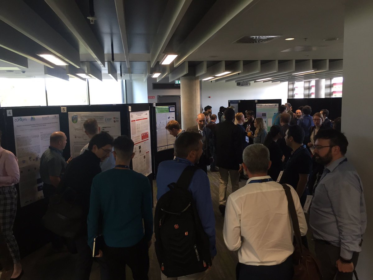 PhotonicsIre18's tweet photo. The first poster session is being held this evening and is sponsored by @SPIEtweets! Some great posters here from all involved! #PI2018 #Photonics #Optics #InnovationThroughLight https://t.co/exavP8F34X