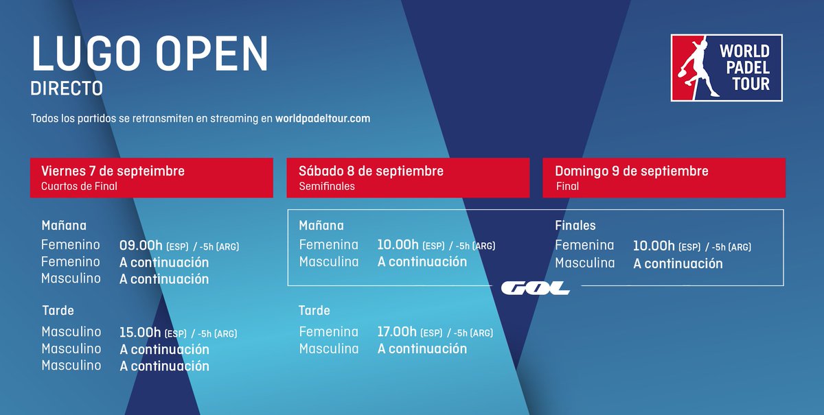 Horarios del streaming del Lugo Open
