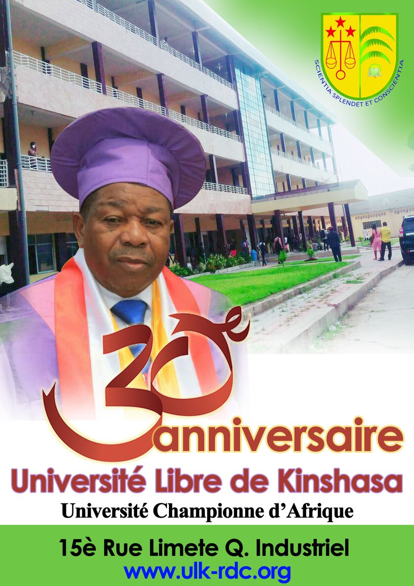 ulk_de's tweet photo. L'Université Libre de Kinshasa en route vers ce 30 ans d"existence.
Du 15 octobre 1988 au 15 Octobre 2018; Une bougie de plus sur le gâteau de l'ULK, La sœur ainée des université privée laïque en Rép. Dèm. du Congo. https://t.co/37rHBNfmuJ